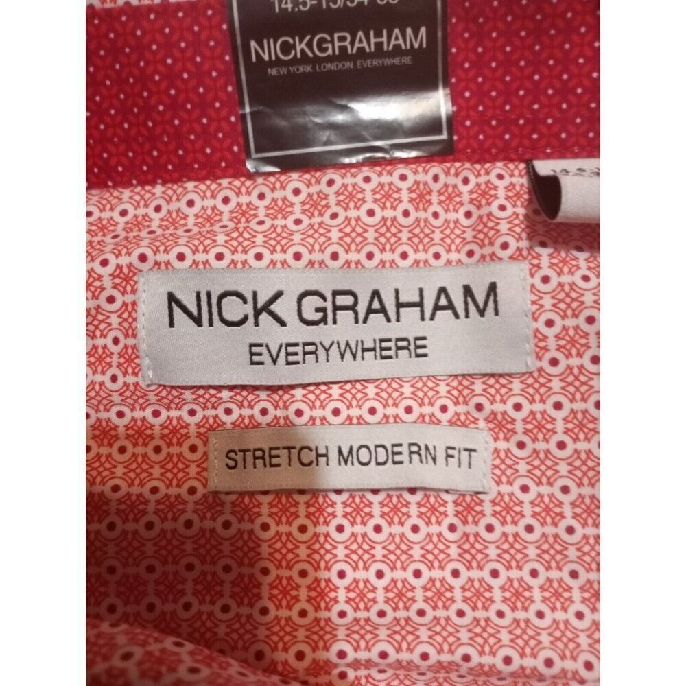 New Nick Graham Everywhere Mens Stretch Modern Fit Shirt 14.5-15 34/35 (Small S) - Picture 8 of 12
